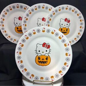 Sanrio Hello Kitty Halloween Pumpkin Spiderweb Bloody Eyeball Bow Dinner Plates